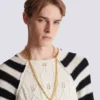 Collana lunga Sync in ottone dorato