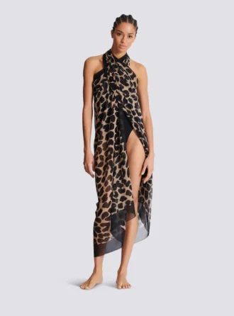 Copricostume con stampa leopardata