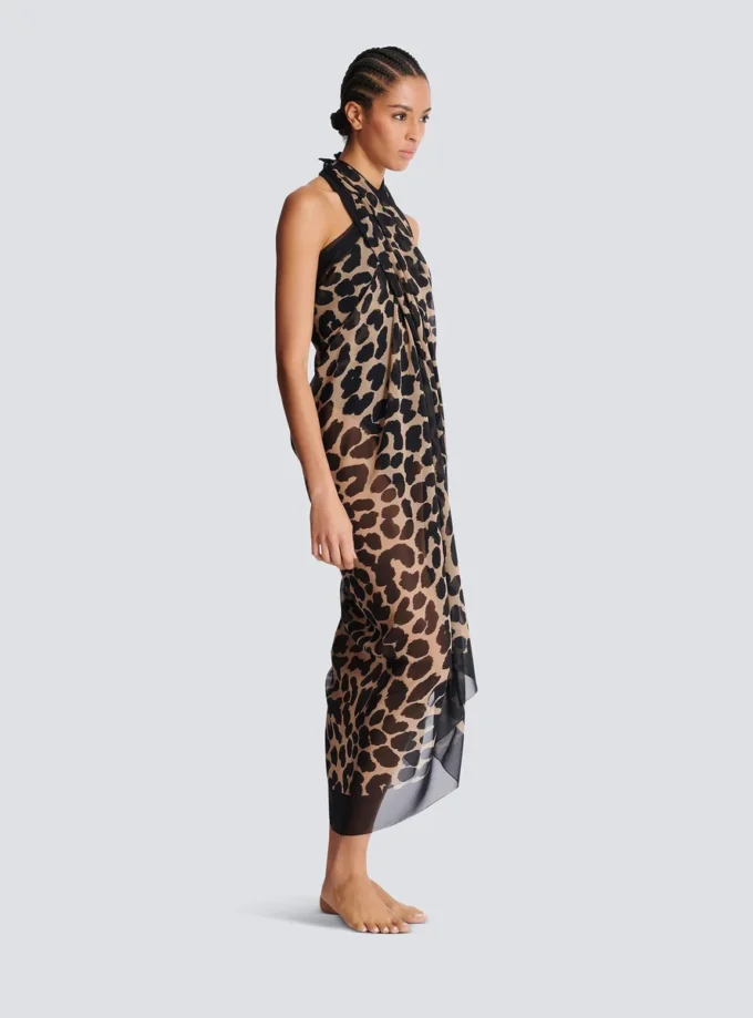 Copricostume con stampa leopardata