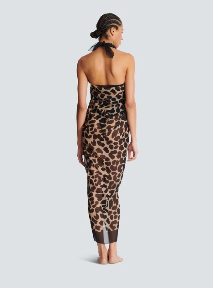 Copricostume con stampa leopardata