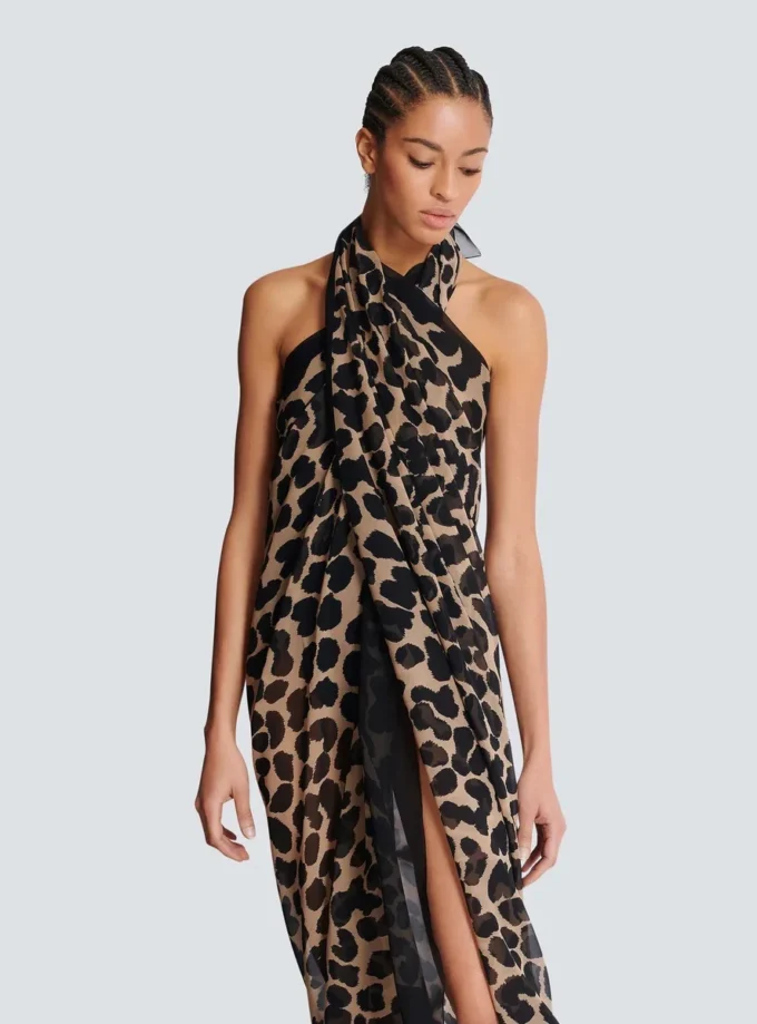 Copricostume con stampa leopardata