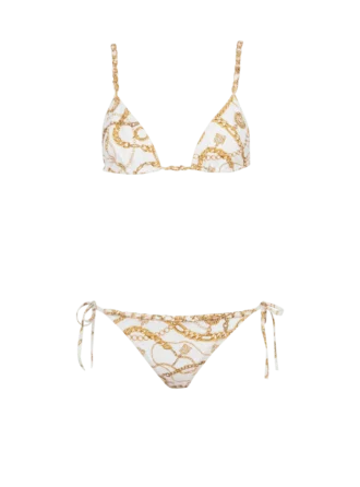 Costume da bagno a due pezzi con stampa Chaînes