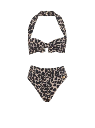Costume da bagno a due pezzi con stampa leopardata