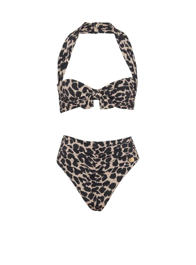Costume da bagno a due pezzi con stampa leopardata Costume da bagno a due pezzi con stampa leopardata