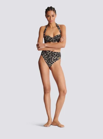 Costume da bagno a due pezzi con stampa leopardata