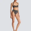 Costume da bagno a due pezzi con stampa leopardata Costume da bagno a due pezzi con stampa leopardata