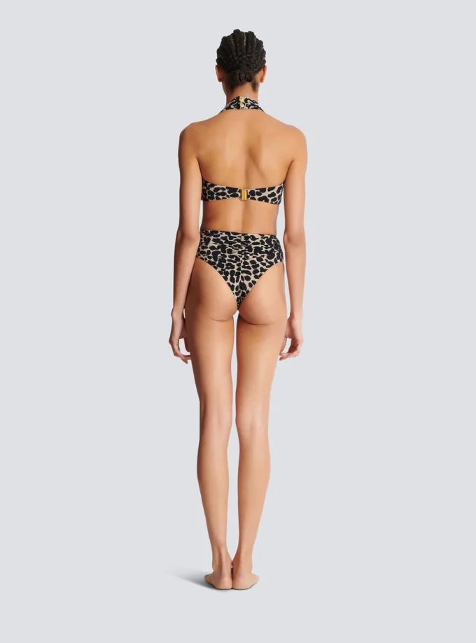 Costume da bagno a due pezzi con stampa leopardata Costume da bagno a due pezzi con stampa leopardata