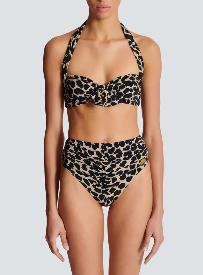 Costume da bagno a due pezzi con stampa leopardata Costume da bagno a due pezzi con stampa leopardata