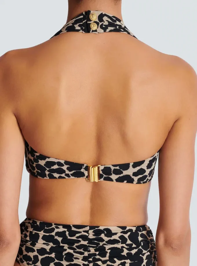 Costume da bagno a due pezzi con stampa leopardata Costume da bagno a due pezzi con stampa leopardata