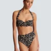 Costume da bagno a due pezzi con stampa leopardata Costume da bagno a due pezzi con stampa leopardata