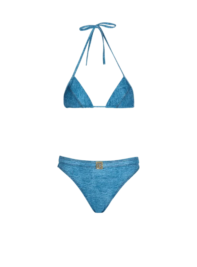 Costume da bagno a due pezzi in denim