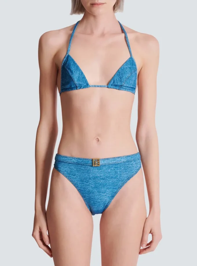 Costume da bagno a due pezzi in denim