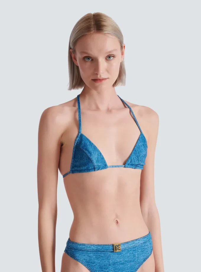 Costume da bagno a due pezzi in denim