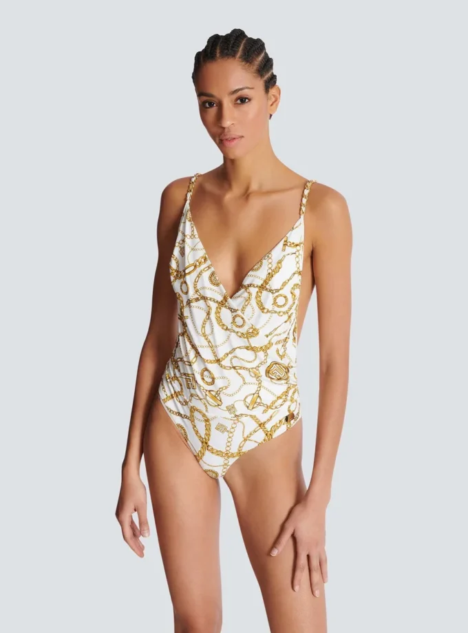 Costume intero con stampa a catene Costume intero con stampa a catene