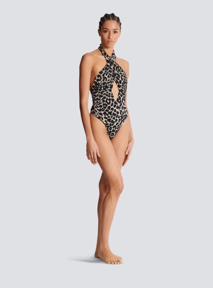 Costume intero con stampa leopardata Costume intero con stampa leopardata