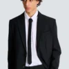 Cravatta slim in lana con ricamo PB