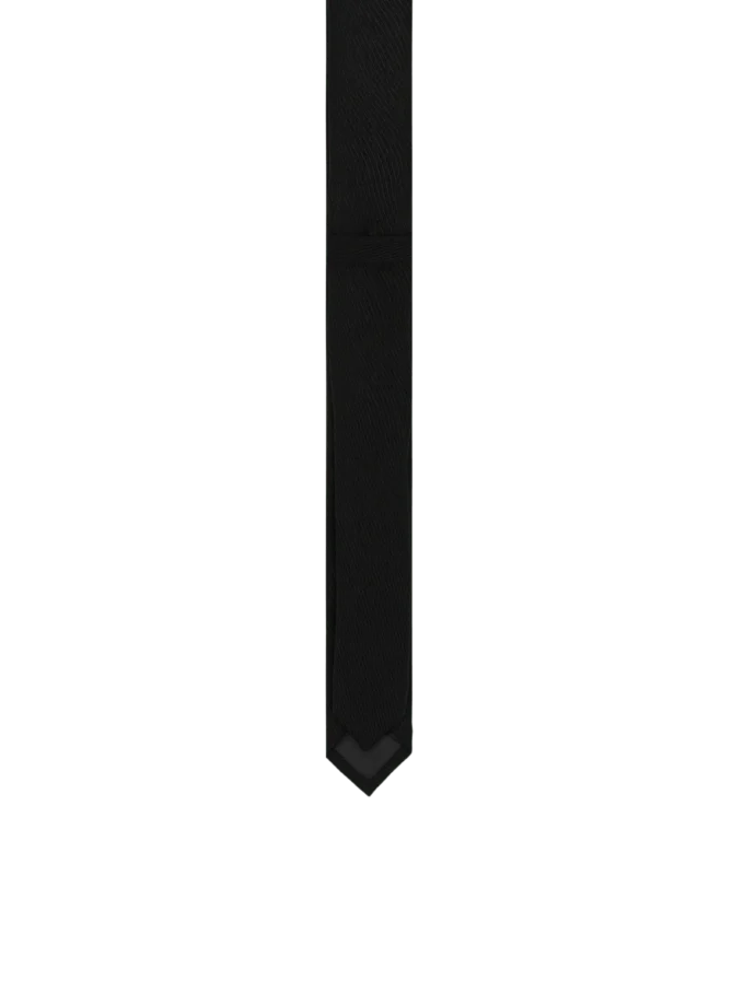 Cravatta slim in lana con ricamo PB