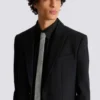 Cravatta slim in lana con stampa Principe di Galles