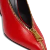 Décolleté con zeppa e zip in pelle di agnello