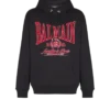 Felpa con cappuccio Balmain College floccata Felpa con cappuccio Balmain College floccata