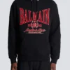 Felpa con cappuccio Balmain College floccata Felpa con cappuccio Balmain College floccata