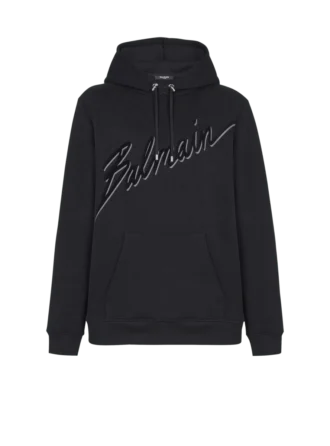 Felpa con cappuccio Balmain Letter floccata