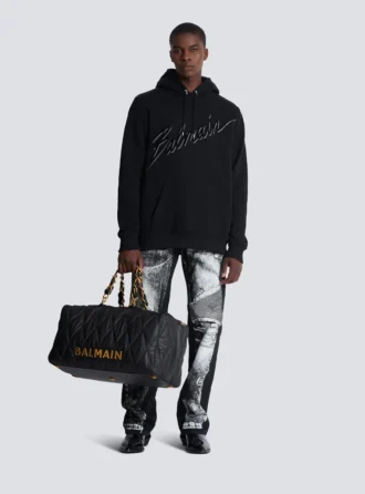 Felpa con cappuccio Balmain Letter floccata