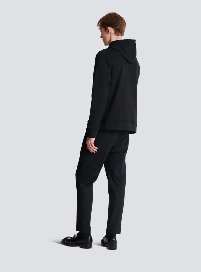 Felpa con cappuccio ricamata Balmain Écusson Felpa con cappuccio ricamata Balmain Écusson