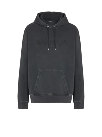 Felpa con cappuccio ricamata Vintage Balmain