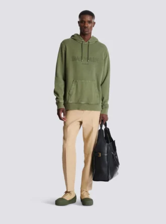 Felpa con cappuccio ricamata Vintage Balmain