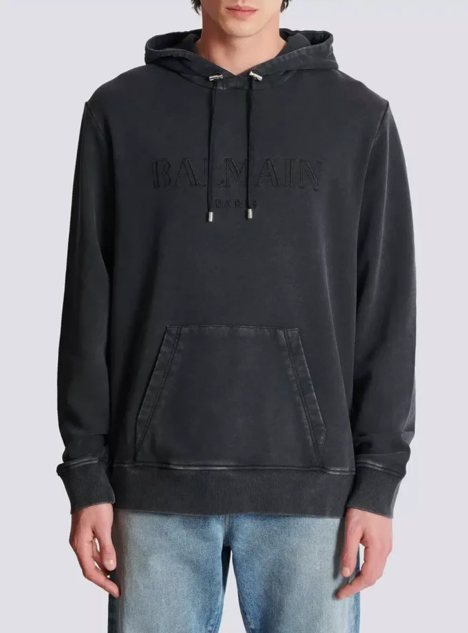 Felpa con cappuccio ricamata Vintage Balmain Felpa con cappuccio ricamata Vintage Balmain