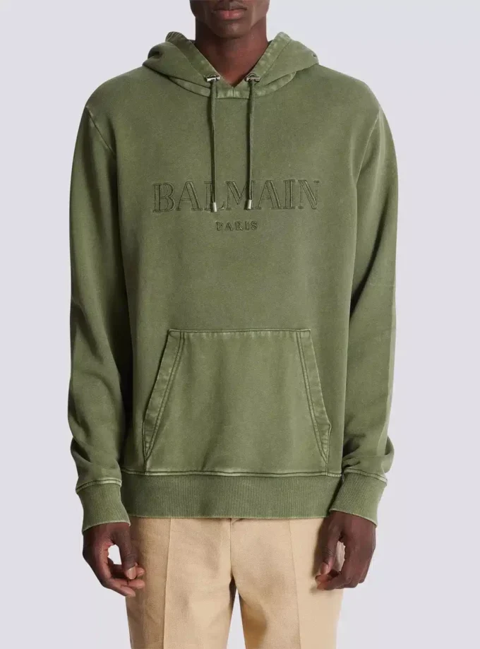 Felpa con cappuccio ricamata Vintage Balmain Felpa con cappuccio ricamata Vintage Balmain