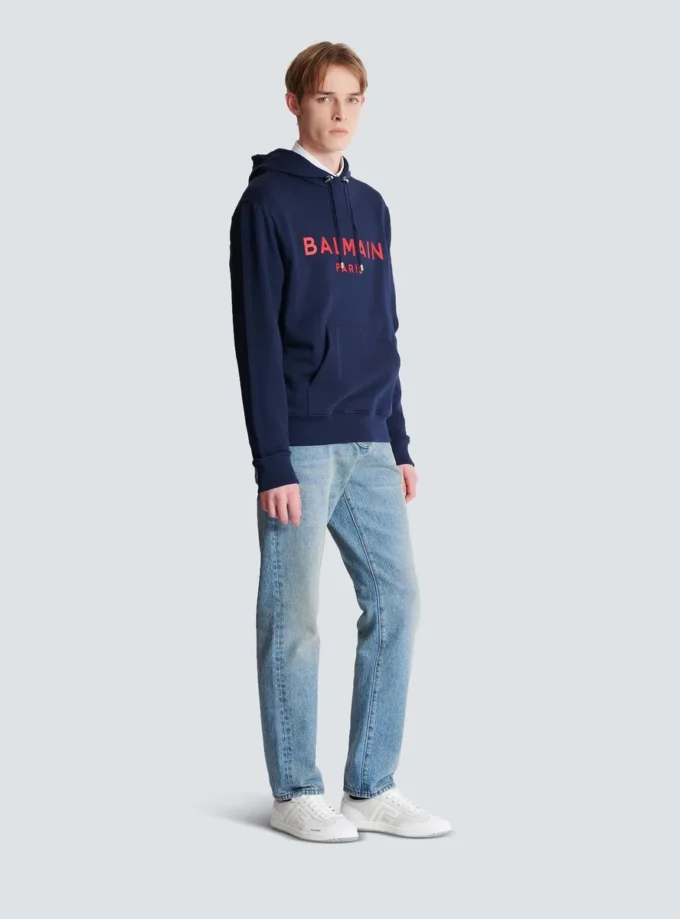 Felpa con cappuccio stampata Balmain Paris Felpa con cappuccio stampata Balmain Paris