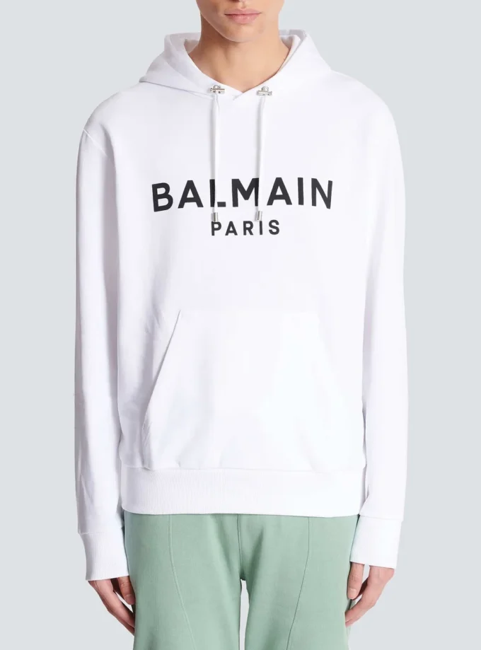 Felpa con cappuccio stampata Balmain Paris Felpa con cappuccio stampata Balmain Paris