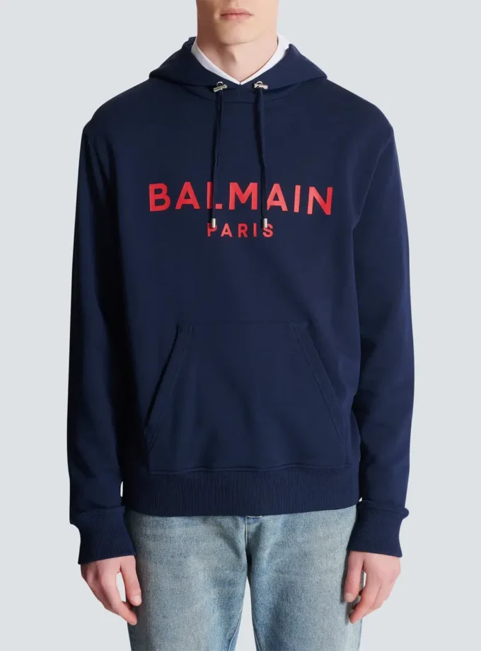 Felpa con cappuccio stampata Balmain Paris Felpa con cappuccio stampata Balmain Paris