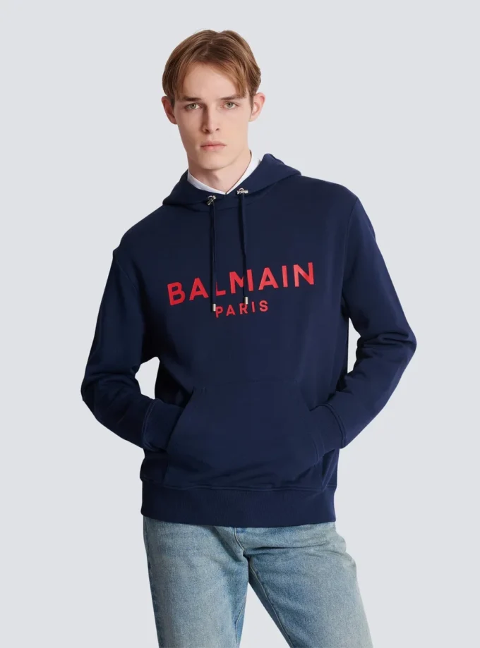 Felpa con cappuccio stampata Balmain Paris Felpa con cappuccio stampata Balmain Paris