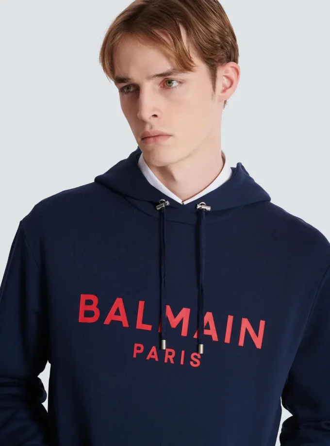 Felpa con cappuccio stampata Balmain Paris Felpa con cappuccio stampata Balmain Paris