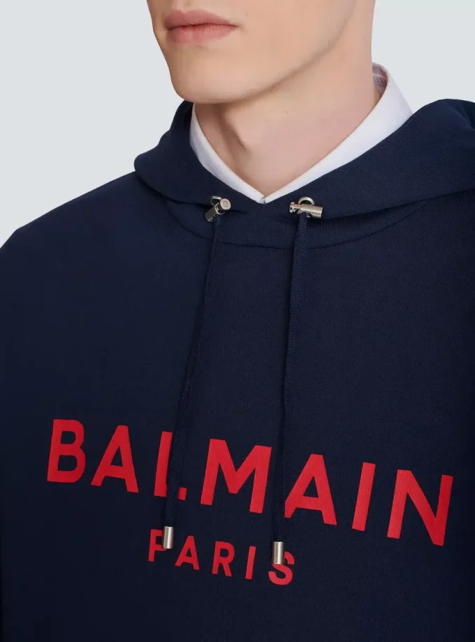 Felpa con cappuccio stampata Balmain Paris Felpa con cappuccio stampata Balmain Paris