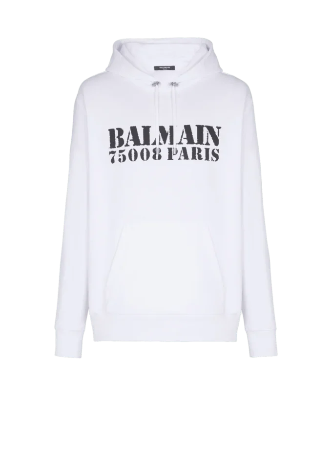 Felpa con cappuccio stampata Balmain Stamp Felpa con cappuccio stampata Balmain Stamp