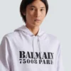 Felpa con cappuccio stampata Balmain Stamp Felpa con cappuccio stampata Balmain Stamp