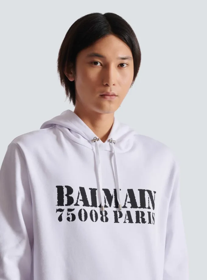 Felpa con cappuccio stampata Balmain Stamp Felpa con cappuccio stampata Balmain Stamp