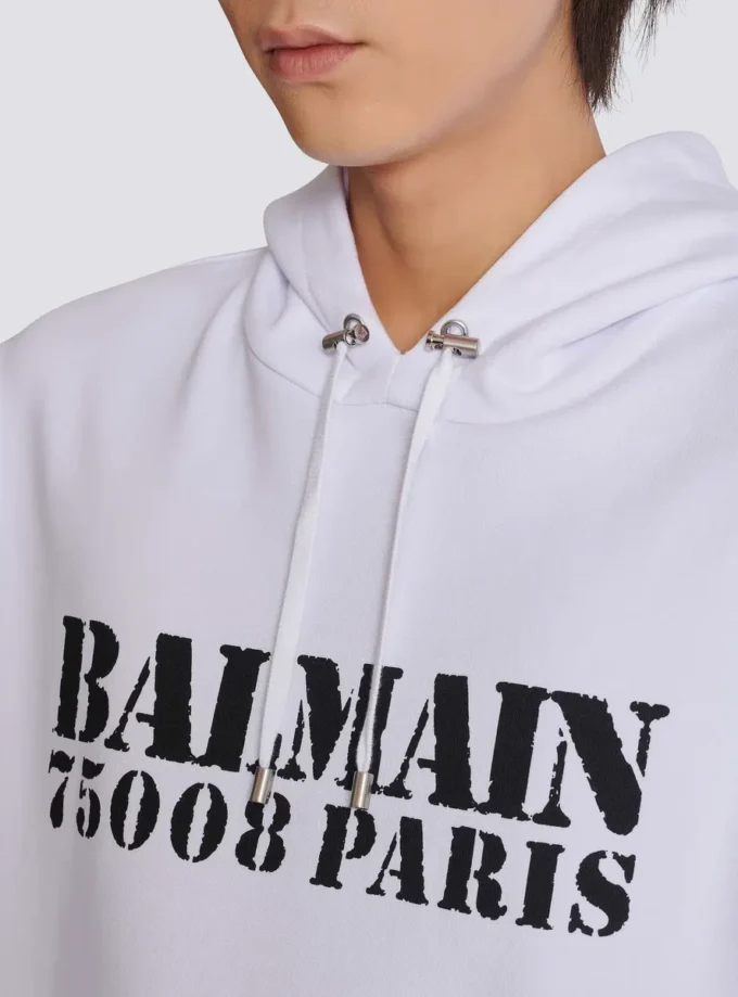 Felpa con cappuccio stampata Balmain Stamp Felpa con cappuccio stampata Balmain Stamp