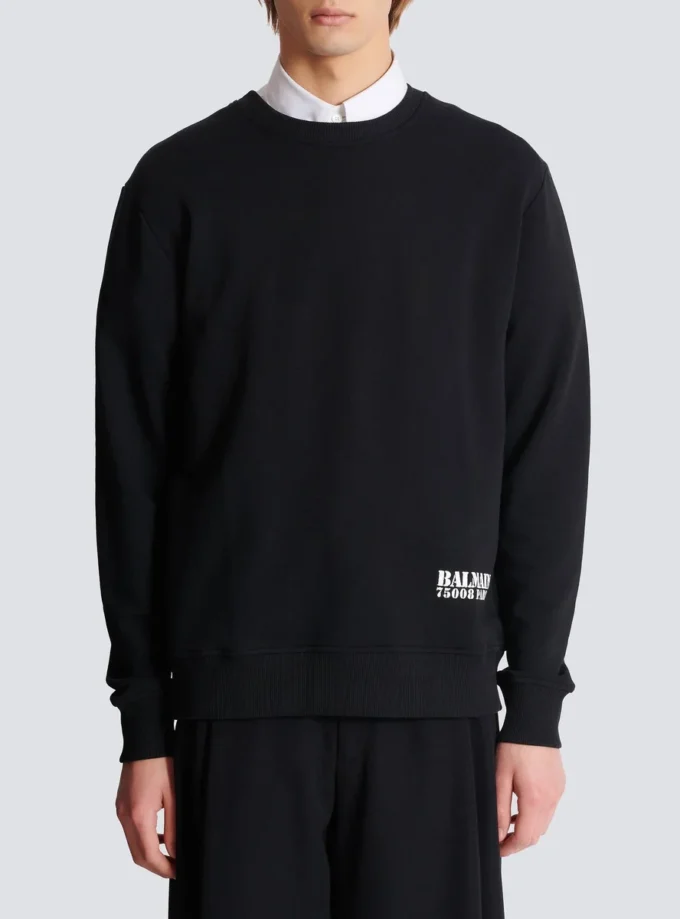 Felpa con stampa Small Balmain Stamp Felpa con stampa Small Balmain Stamp