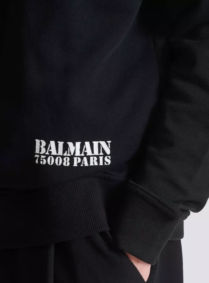 Felpa con stampa Small Balmain Stamp Felpa con stampa Small Balmain Stamp