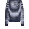 Felpa in cotone con emblema College e righe bretoni Felpa in cotone con emblema College e righe bretoni