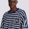 Felpa in cotone con emblema College e righe bretoni Felpa in cotone con emblema College e righe bretoni
