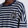 Felpa in cotone con emblema College e righe bretoni Felpa in cotone con emblema College e righe bretoni