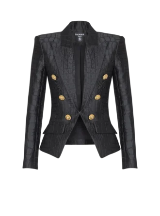Giacca a 6 bottoni in jacquard coccodrillo