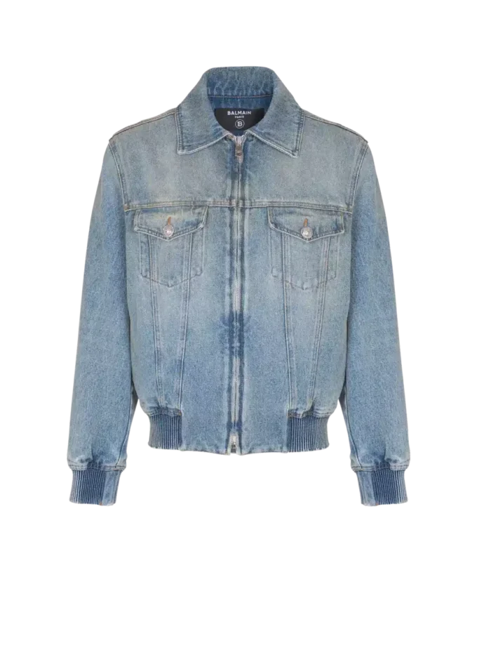 Giacca corta in denim foderata Giacca corta in denim foderata