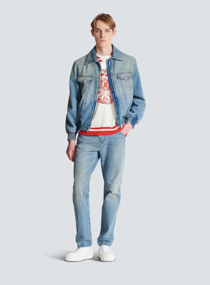 Giacca corta in denim foderata Giacca corta in denim foderata
